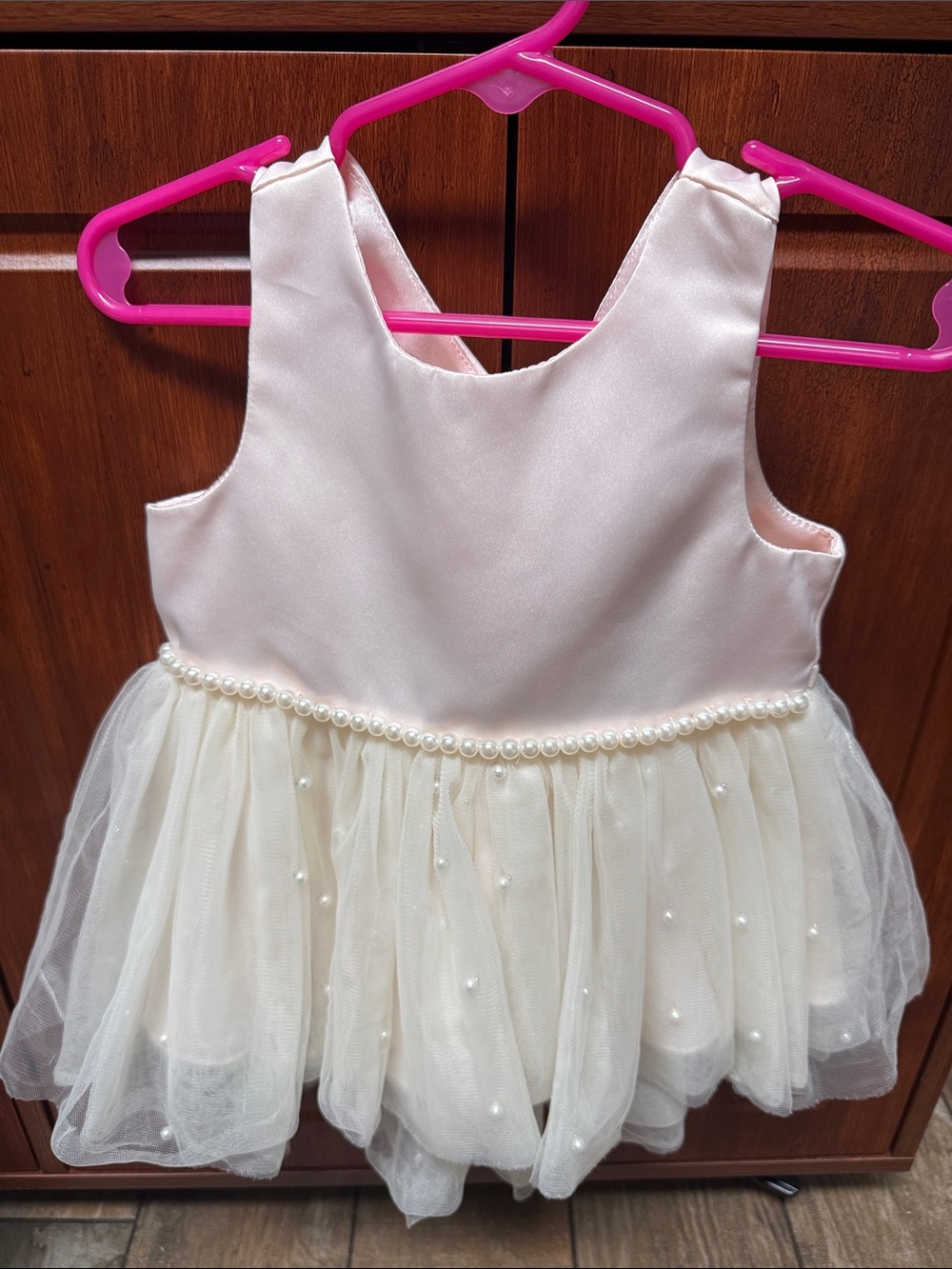 American Princess Pink and Cream Pearl Tulle Party Dress